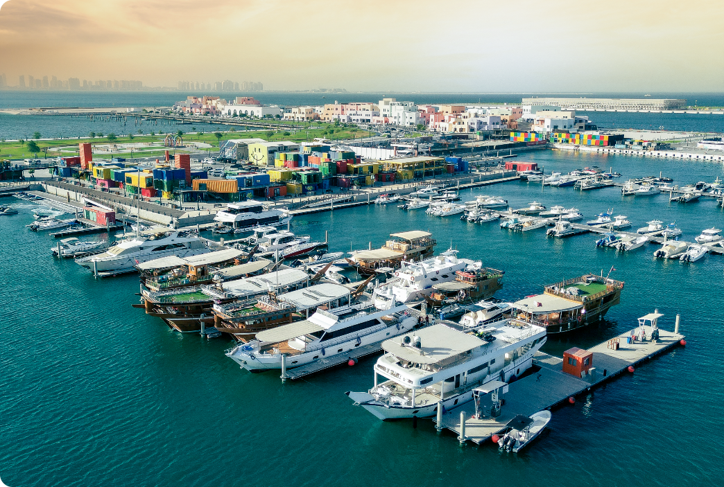 Yacts berthin at old Doha port